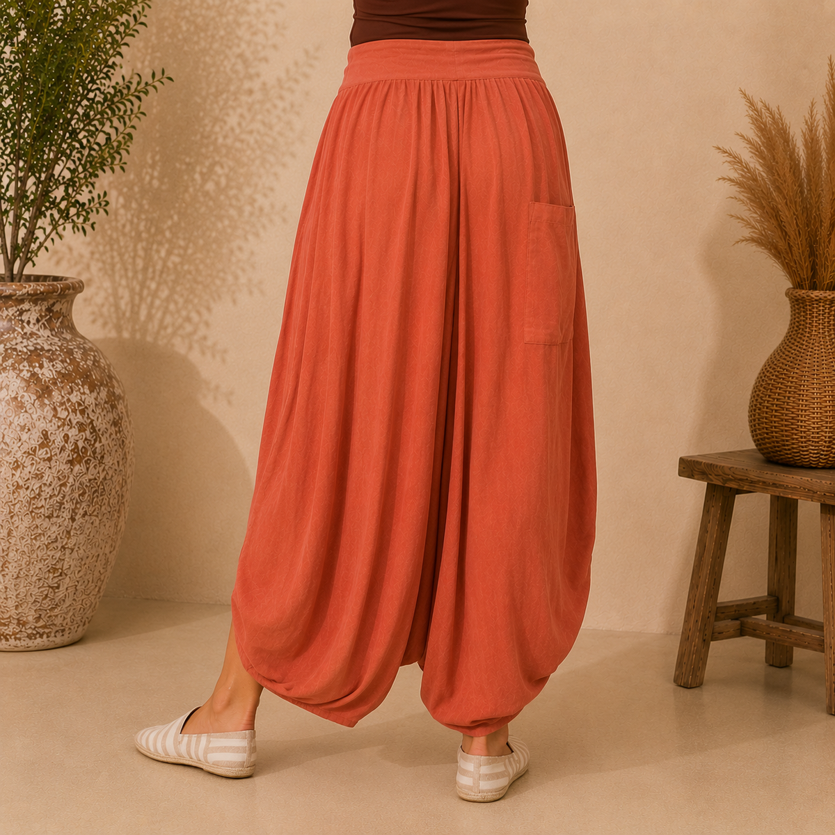 Vera May 6429 Italian linen skirt Rust back