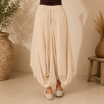 Vera May 6429 Italian linen skirt Sabbia back