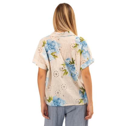 6431 BLUE ITALIAN COTTON TOP