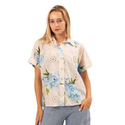 6431 BLUE ITALIAN COTTON TOP