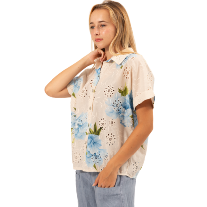 6431 BLUE ITALIAN COTTON TOP