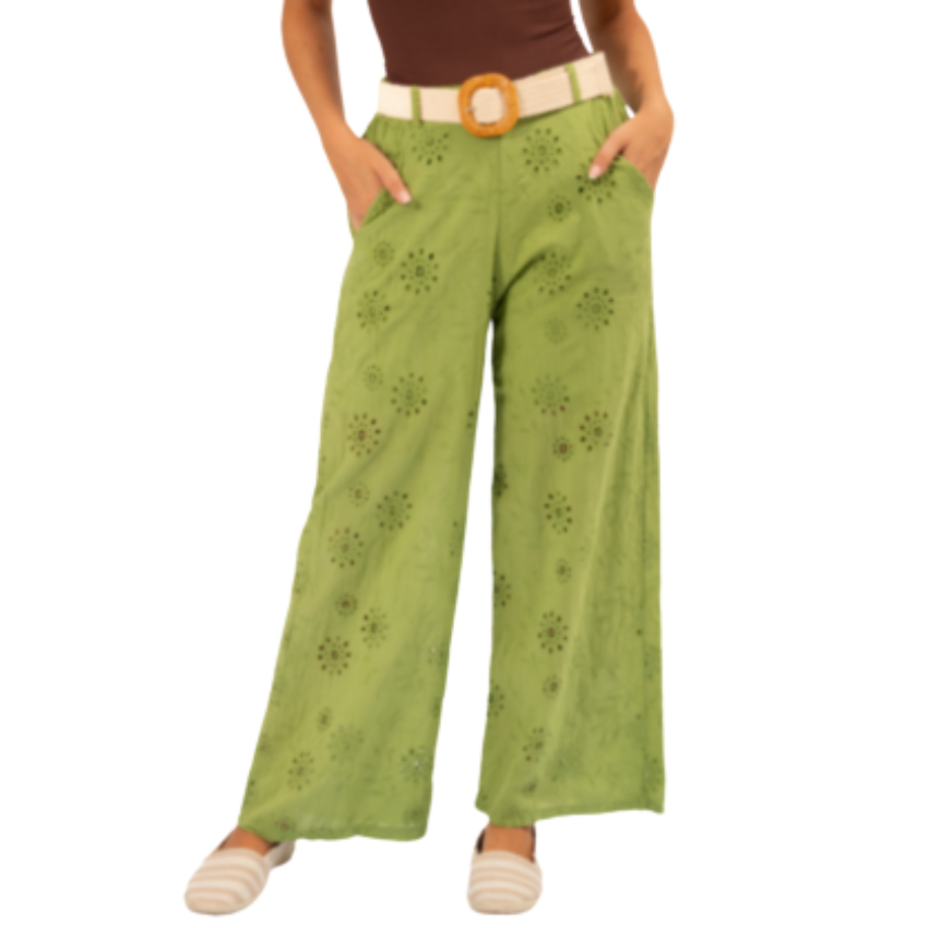 6432 GREEN ITALIAN COTTON PANT