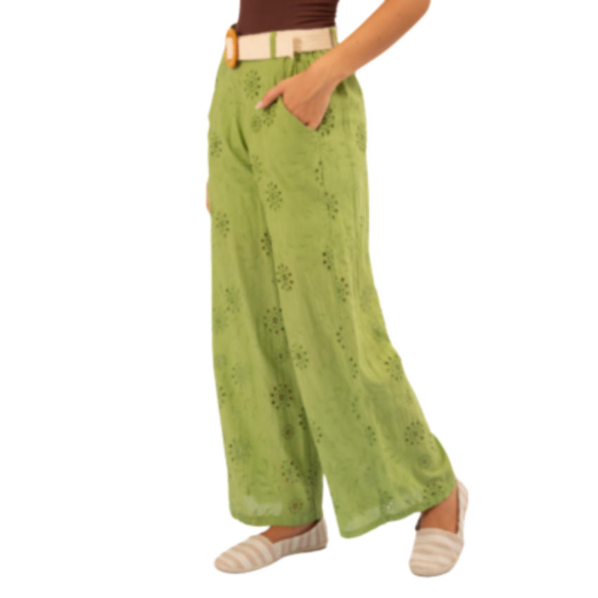 6432 GREEN ITALIAN COTTON PANT