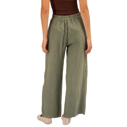 Vera May Italian Linen Sage Pant 6434