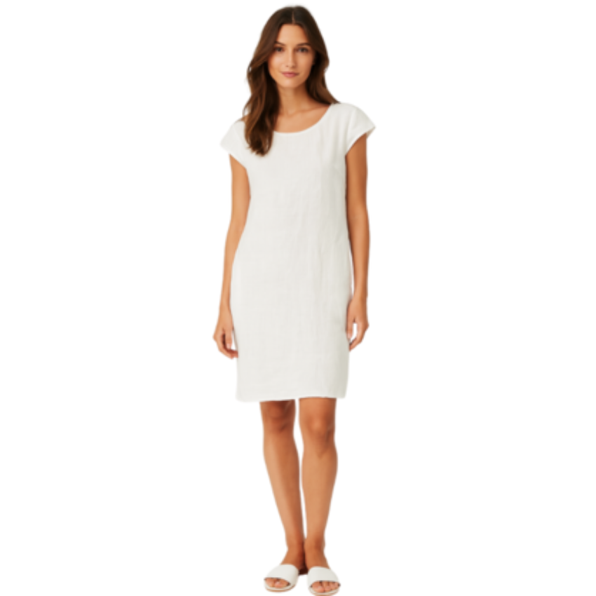 Vera May Italian Linen Bianco Dress 6570