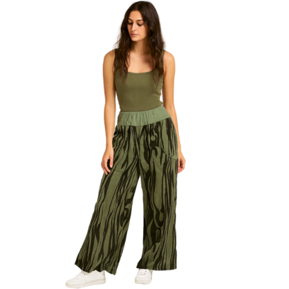 Vera May Italian Linen Khaki Pant 65711