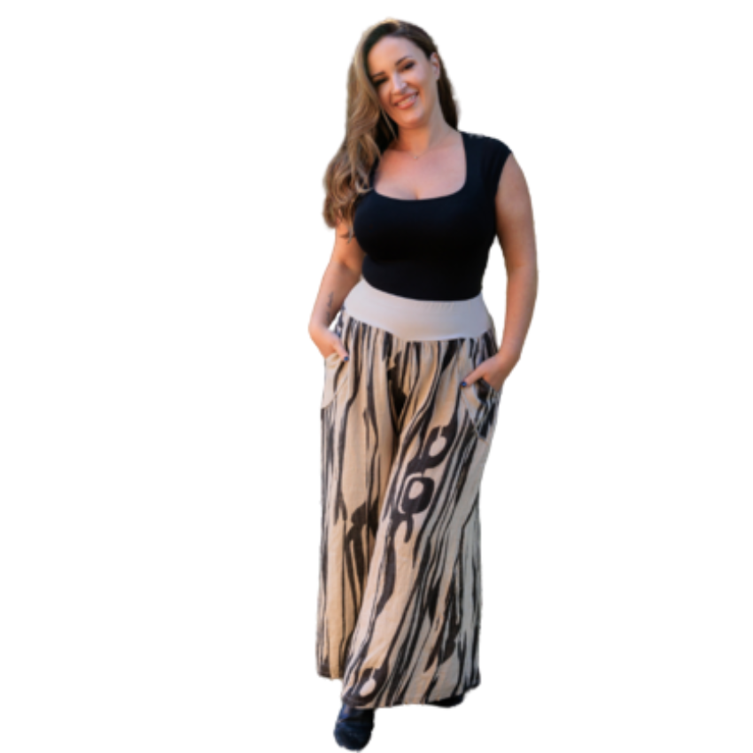 Vera May Italian Linen Beige Pant 65711