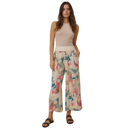 Vera May Italian Linen Beige Pant 65712