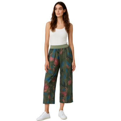 Vera May Italian Linen Khaki Pant 65712