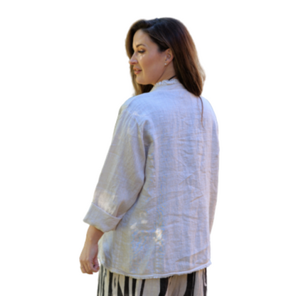 6572 VERA MAY WHITE ITALIAN LINEN JACKET