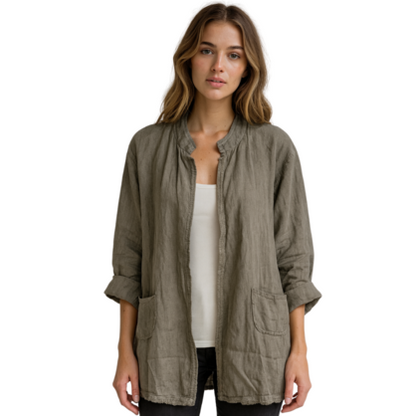 6572 VERA MAY TAUPE ITALIAN LINEN JACKET