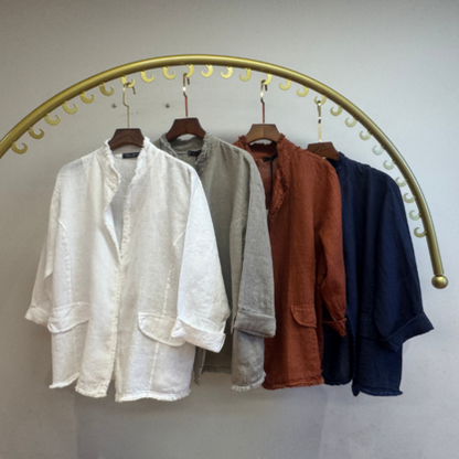 6572 VERA MAY WHITE ITALIAN LINEN JACKET