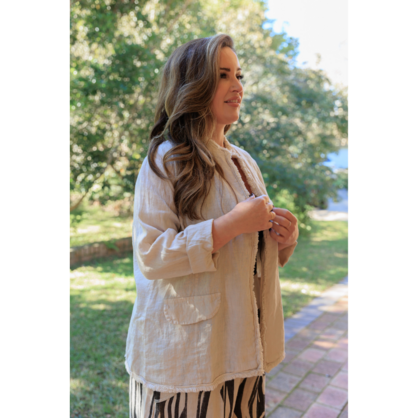 6572 VERA MAY SABBIA ITALIAN LINEN JACKET