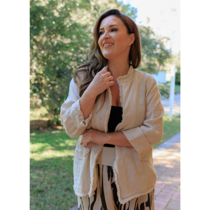 6572 VERA MAY SABBIA ITALIAN LINEN JACKET
