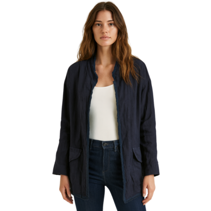 6572 VERA MAY NAVY ITALIAN LINEN JACKET