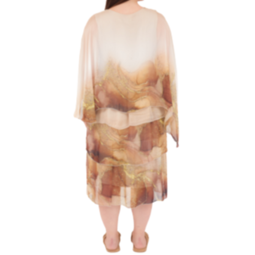 VERA MAY BEIGE ITALIAN SILK DRESS 6573