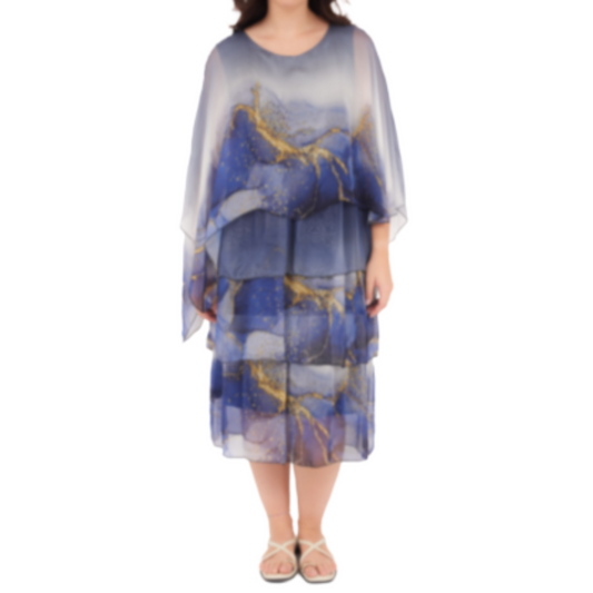 VERA MAY NAVY ITALIAN SILK DRESS 6573