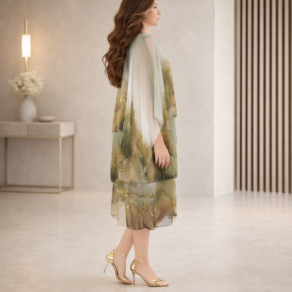 VERA MAY MILITARE ITALIAN SILK DRESS 6573