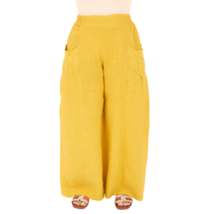 Vera May Italian Linen Senape Pant 6649