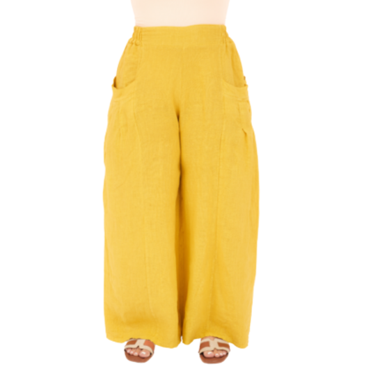 Vera May Italian Linen Senape Pant 6649