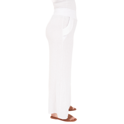 Vera May Italian Linen Bianco Pant 6649