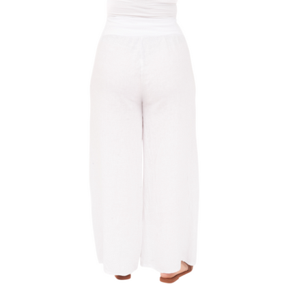Vera May Italian Linen Bianco Pant 6649