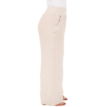 Vera May Italian Linen Nude Pant 6649