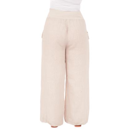 Vera May Italian Linen Nude Pant 6649