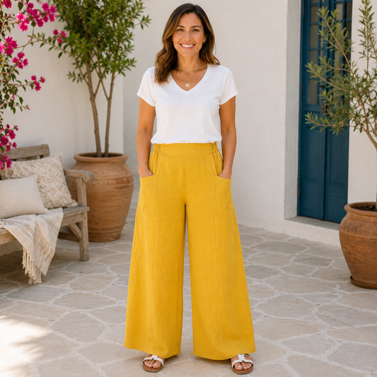 Vera May Italian Linen Senape Pant 6649