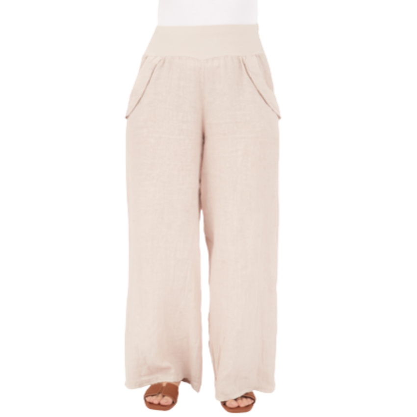 Vera May Italian Linen Nude Pant 6649