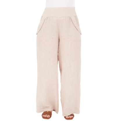 Vera May Italian Linen Nude Pant 6649