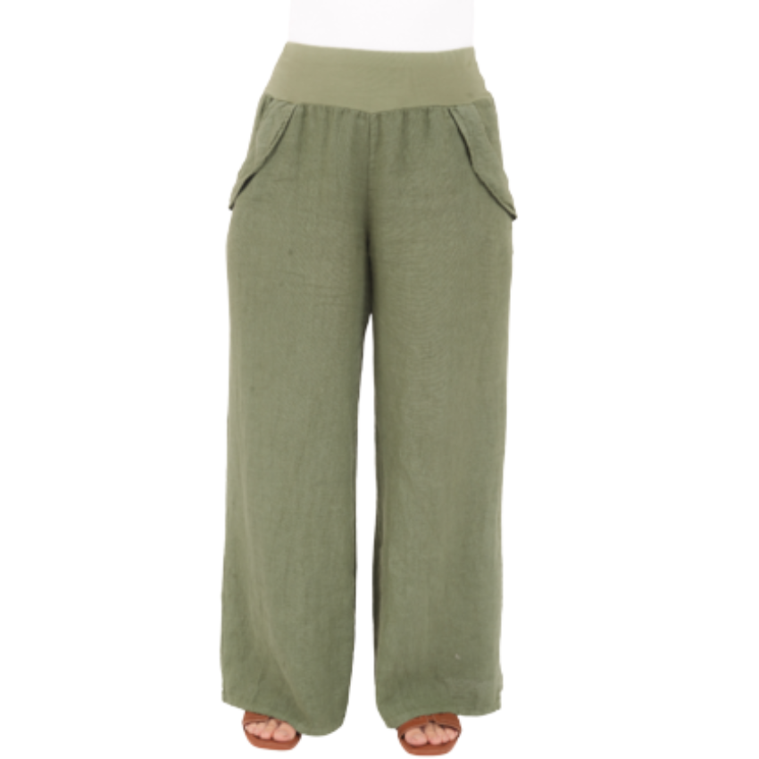 Vera May Italian Linen Militare Pant 6649