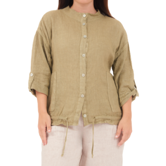 6651 SAFARI LINEN TOP
