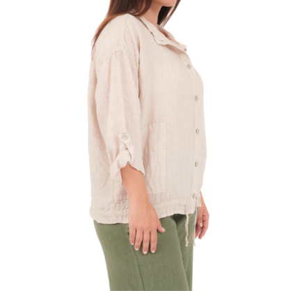 6651 NUDE LINEN TOP