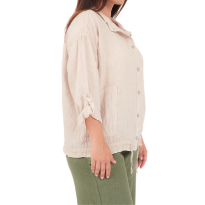 6651 NUDE LINEN TOP