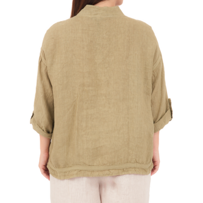 6651 SAFARI LINEN TOP