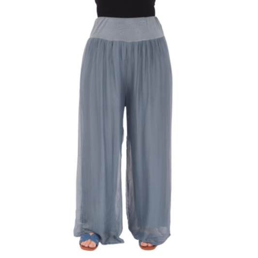 VERA MAY GRIGIO ITALIAN SILK PANT 6655