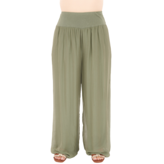 VERA MAY MILITARE ITALIAN SILK PANT 6655