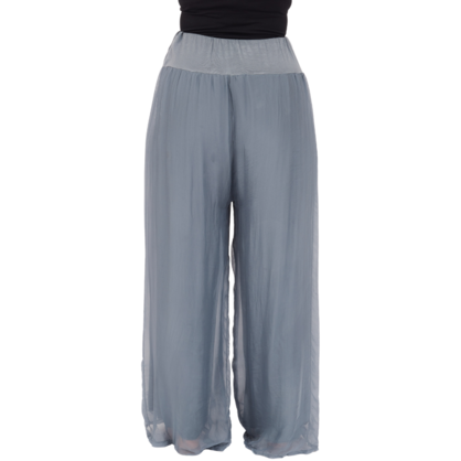 VERA MAY GRIGIO ITALIAN SILK PANT 6655