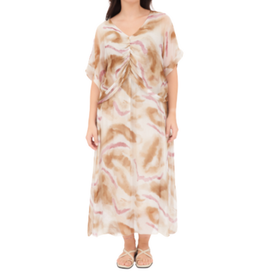 VERA MAY BEIGE ITALIAN SILK DRESS 66641