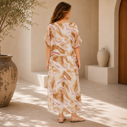VERA MAY BEIGE ITALIAN SILK DRESS 66641
