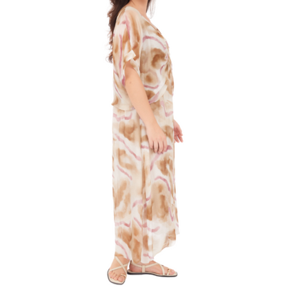 VERA MAY BEIGE ITALIAN SILK DRESS 66641