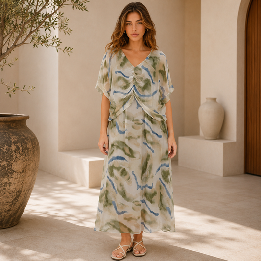 VERA MAY MILITARE ITALIAN SILK DRESS 66641