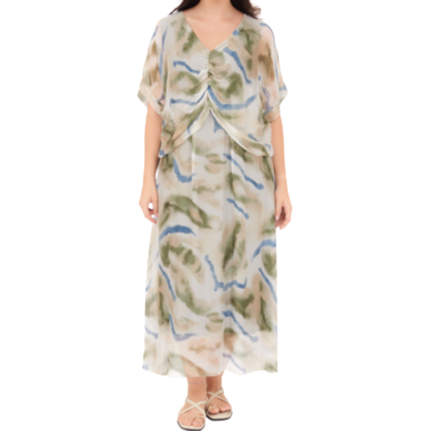 VERA MAY MILITARE ITALIAN SILK DRESS 66641