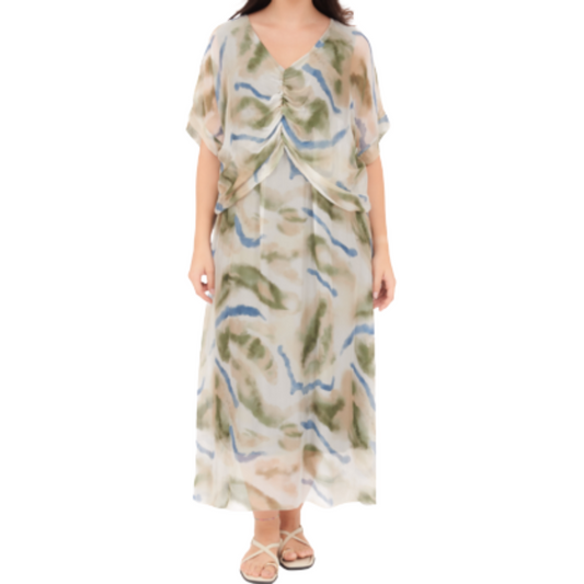 VERA MAY MILITARE ITALIAN SILK DRESS 66641
