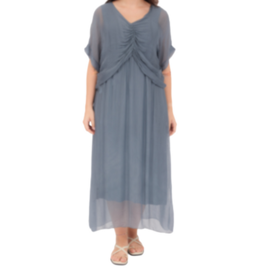 VERA MAY GRIGIO ITALIAN SILK DRESS 6664