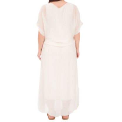 VERA MAY BEIGE ITALIAN SILK DRESS 6664
