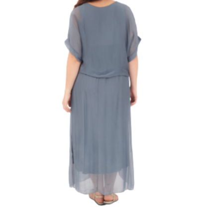 VERA MAY GRIGIO ITALIAN SILK DRESS 6664