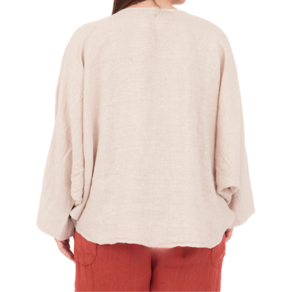 6668 NUDE ITALIAN LINEN TOP