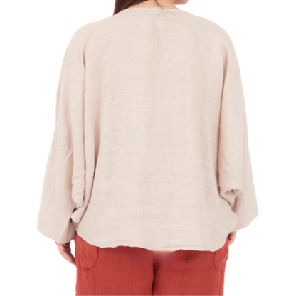 6668 NUDE ITALIAN LINEN TOP